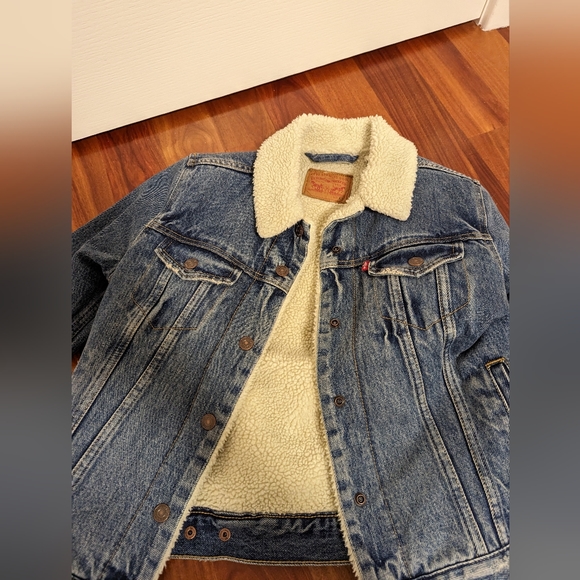 Levi's Original Sherpa Trucker Jacket medium blue size XS - Picture 2 of 15